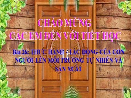 Bài giảng Stem Địa lí Lớp 6 (Sách Cánh diều) - Bài 26: Thực hành tác động của con người lên môi trường tự nhiên và sản xuất