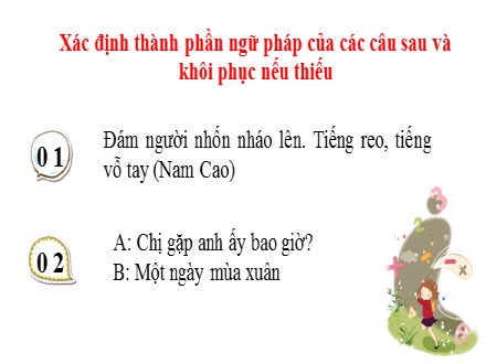 Bài giảng Stem Ngữ văn Lớp 7 - Câu đặc biệt - Nguyễn Thị Hạnh