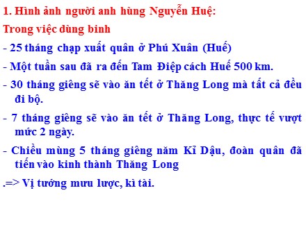 Bài giảng Ngữ văn Lớp 9 - Tiết 25: Văn bản Hoàng Lê Nhất thống chí (Tiếp theo)